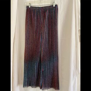 Rainbow Striped Metallic Lame’ Pants